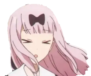 😆 Chika Fujiwara Love is War Anime, Chika Fujiwara, Love is War, Kawaii, Fofo, Mangá, Engraçado, Cabelo Rosa telegram sticker