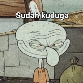 🌟 Squidward Tentacles SpongeBob SquarePants Sudah kuduga carlo, bob l'éponge, dessin animé, drôle, mème whatsapp sticker
