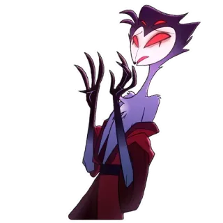 😓 Stolas Helluva Boss burung hantu, iblis, kartun, neraka, pangeran telegram sticker