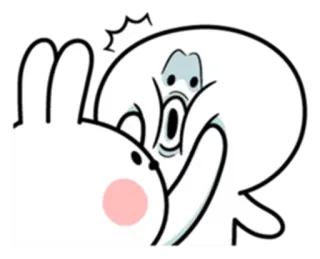 😤 rabbit, shocked, cartoon, surprise, bunny, cute whatsapp sticker