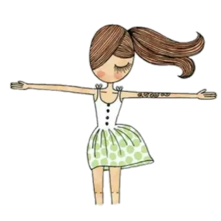 😊 ragazza, vestito, tatuaggi, cartone animato, illustrazione, arte telegram sticker