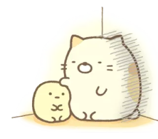 😞 gatto, pulcino, carino, kawaii, animale, adesivo whatsapp sticker