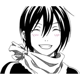 😅 Yato Noragami Аниме, Манга, Noragami, Ято, Бог, улыбающийся whatsapp sticker