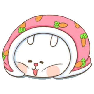 ☺️ conejo, conejito, lindo, dibujos animados, animal, zanahoria whatsapp sticker