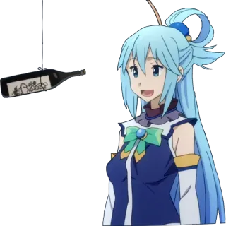 🍾 Aqua Konosuba anime, karakter, konosuba, aqua, rambut biru telegram sticker