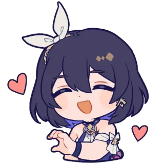 😘 anime, cartoon, chibi, heart, love, happy telegram sticker