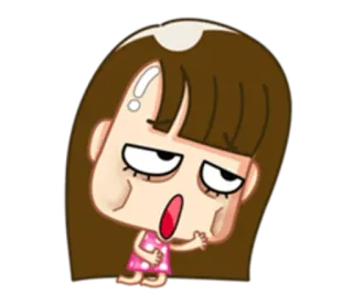 💀 cartoon, girl, cute, animated, sticker whatsapp sticker