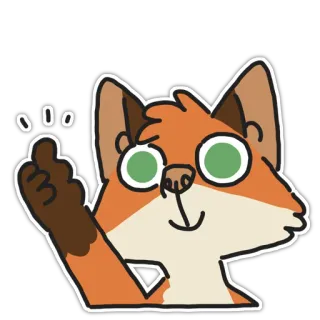 👍 rubah, binatang, kartun, stiker, imut, ramah telegram sticker