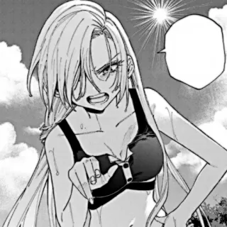 🎧 Anime, Manga, Plage, Fille, En colère, Bikini telegram sticker
