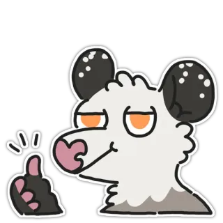 👍 опоссум, животное, мультик, жест, средний палец, обидный, стикер whatsapp sticker