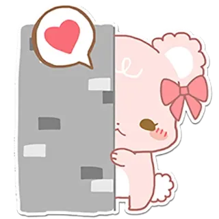 ☺️ urso, fofo, rosa, coração, desenho animado, animal telegram sticker