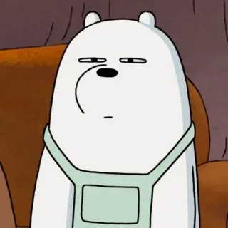 😒 Ice Bear We Bare Bears Мультфильм, Медведь, Белый медведь, Мы обычные медведи, Анимация whatsapp sticker