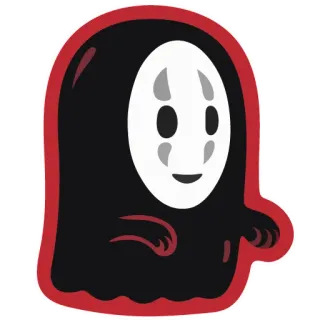 👻 No Face Spirited Away sem rosto, a viagem de chihiro, ghibli, anime, fofo, máscara, kawaii, desenho animado telegram sticker