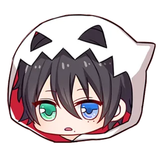 😦 anime, chibi, cartoon, cute, character telegram sticker