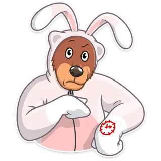 ⌚ oso, disfraz de conejo, disfraz, animal, dibujos animados, divertido whatsapp sticker