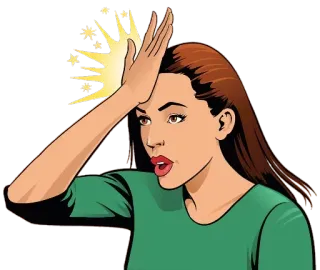 🤦‍♀ Facepalm, Femme, Déception, Erreur, Gêne, Dessin animé telegram sticker