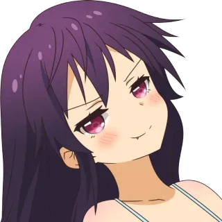 😏 anime, manga, girl, smirk, purple hair telegram sticker