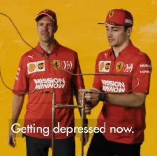 😔 Getting depressed now. fórmula 1, f1, corrida, automobilismo, ferrari, depressão telegram sticker