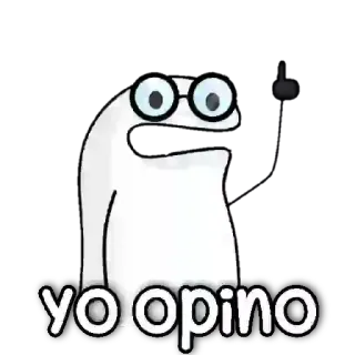 😶 yo opino cartoon, character, funny, opinion, glasses telegram sticker