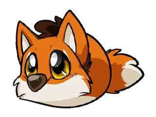 🦊 лиса, животное, милый, мультфильм, иллюстрация, стикер telegram sticker