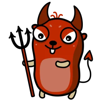 😈 悪魔, かわいい, 漫画, 赤, 動物 telegram sticker