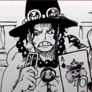😬 Portgas D. Ace One Piece one piece, animé, ace, portgas d. ace, cartes à jouer, manga telegram sticker