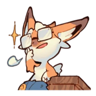 😎 vos, cartoon, bril, verward, dier telegram sticker