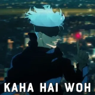 🃏 KAHA HAI WOH animé, lumineux, pointant, indien telegram sticker