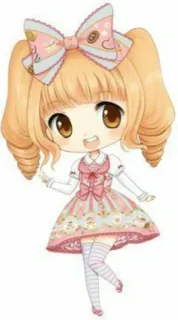 😳 アニメ, カートゥーン, ちび, かわいい, 女の子, ドレス, 可愛い, 愛らしい telegram sticker