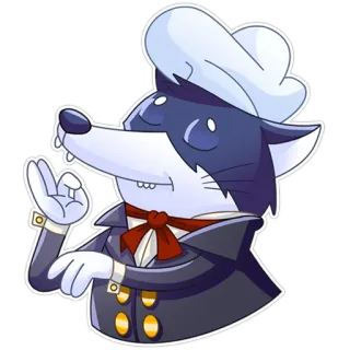 👌 chef, ok, animal, raposa, cozinhar, desenho animado telegram sticker