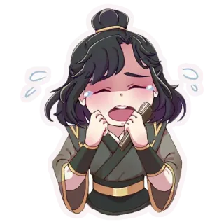 😿 crying, sad, anime, cartoon, emotion, character telegram sticker