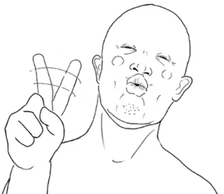 ✌ man, peace, kiss, cartoon telegram sticker