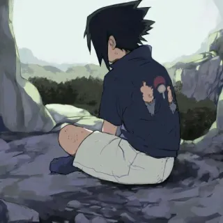 🀄️ Sasuke Uchiha Naruto Аниме, Манга, Саске, Учиха, Грустный telegram sticker