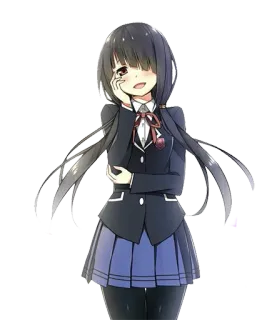 😏 Anime, Garota, Uniforme, Estudante, Sorrindo telegram sticker
