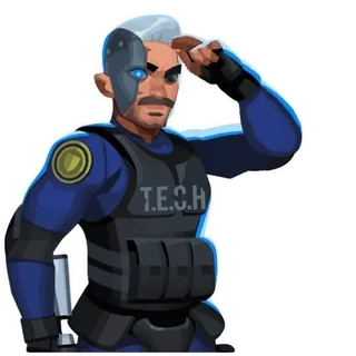 👋 T.E.C.H soldado, tecnologia, saudação, homem, armadura, segurança, militar telegram sticker