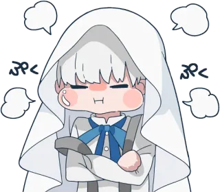😤 ぷく Anime, Kaptur, Uroczy, Manga, Zły, Puszysty telegram sticker