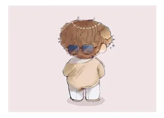 🌟 만화, 선글라스, 치비, 캐릭터 telegram sticker