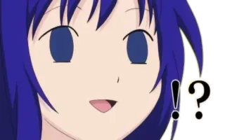 ☺️ аниме, мультфильм, девушка, вопрос, восклицание telegram sticker
