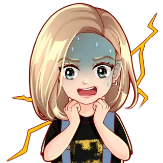 😱 anime, cartoon, girl, shocked, scared, expression whatsapp sticker