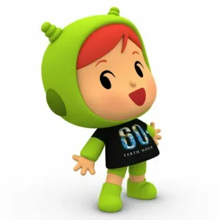 🕳 60 EARTH HOUR Hora do Planeta, ambiental, desenho animado, criança, verde telegram sticker