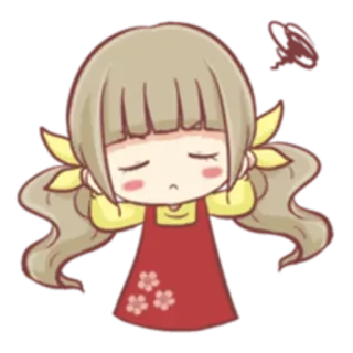 😠 Мультфильм, Аниме, Девушка, Грустная, Сонная, Уставшая telegram sticker