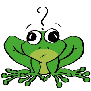 😯 カエル, 緑, 漫画, 動物, 両生類, かわいい telegram sticker