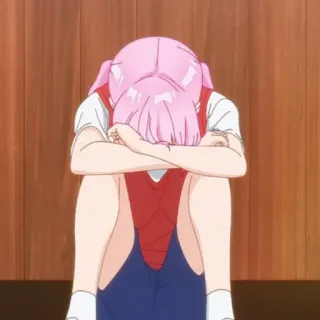 🍧 Anime, Traurig, Weinend, Mädchen, Pinke Haare, Verärgert telegram sticker