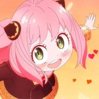 🙂 Anya Forger Spy x Family Anime, Fofo, Anya, Spy x Family, Cabelo rosa, Sorrindo telegram sticker