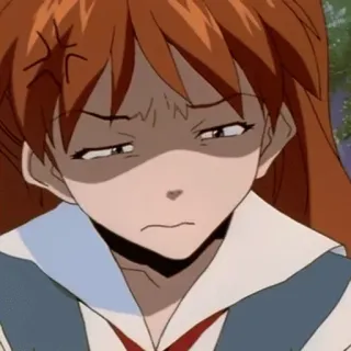 🤢 Asuka Langley Sohryu Neon Genesis Evangelion anime, enojado, molesto, expresión facial, Evangelion, Asuka, Langley, Sohryu telegram sticker