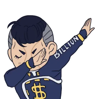🙋‍♂️ Josuke Higashikata JoJo's Bizarre Adventure BILLION Dab, Animé, Jojo, Personnage, Milliard, Argent telegram sticker