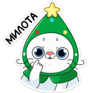 ☺️ милота süß, Seehund, Tier, Weihnachten, Mütze, kawaii, Neujahr telegram sticker