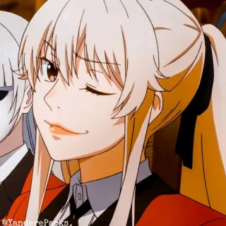 🥢 @YanderePacks anime, cartoon, woman, blond, wink, girl whatsapp sticker