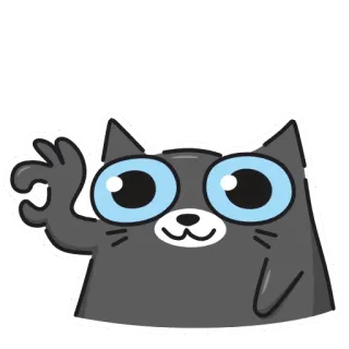 👌 gatto, carino, ok gesto, animale, adesivo, cartone animato telegram sticker