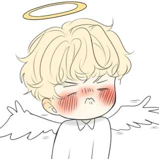 ☺️ ангел, милый, мультфильм, ореол, крылья telegram sticker